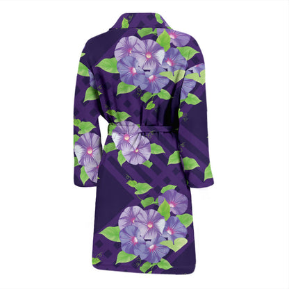 Morning Glory Pattern Print Design MG03 Men Bathrobe