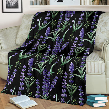 Lavender Pattern Print Design LV01 Fleece Blanket