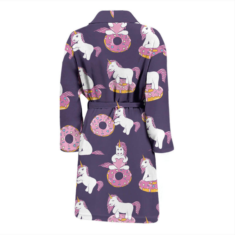 Donut Unicorn Pattern Print Design DN011 Men Bathrobe