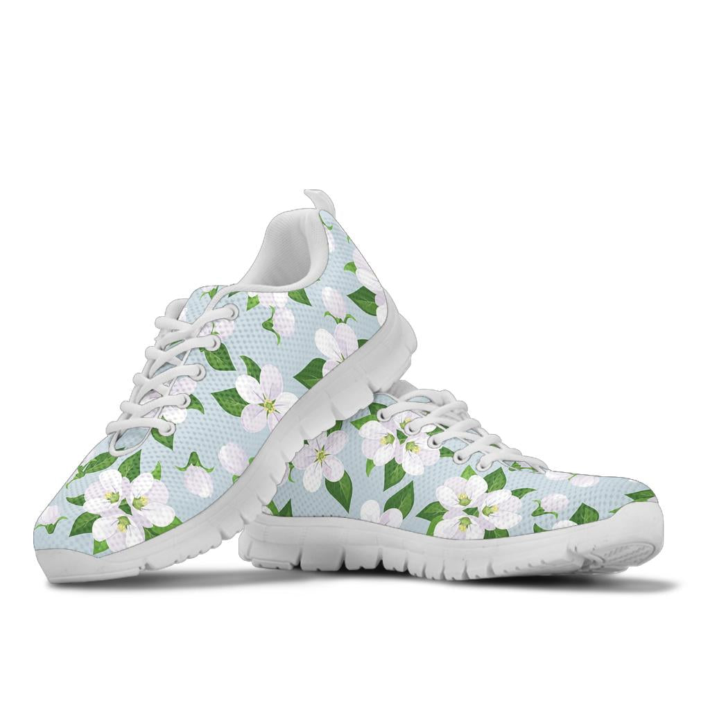 Apple blossom Pattern Print Design AB04 Sneakers White Bottom Shoes