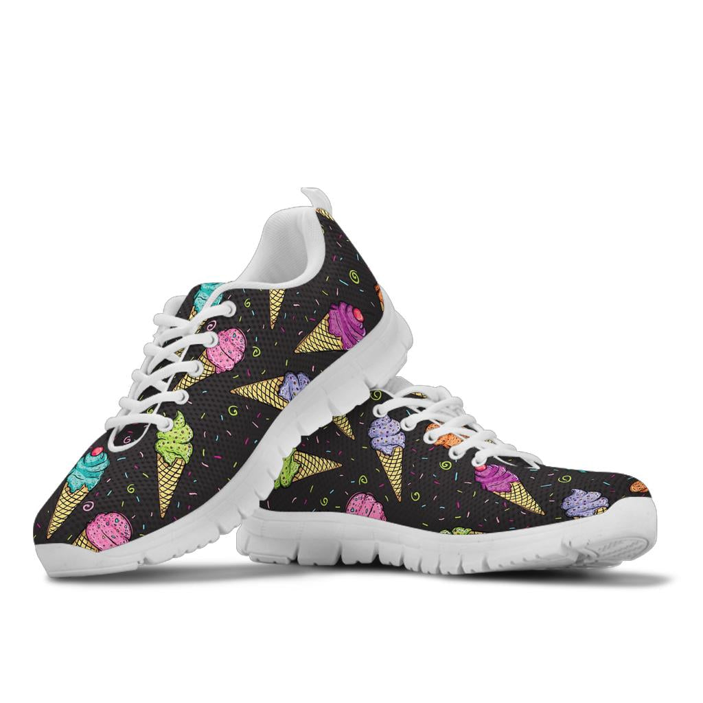Ice Cream Pattern Print Design IC06 Sneakers White Bottom Shoes
