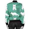 Arctic Fox Pattern Print Design Women's Bomber Jacket