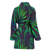 Palm Leaves Pattern Print Design PL01 Women Bathrobe