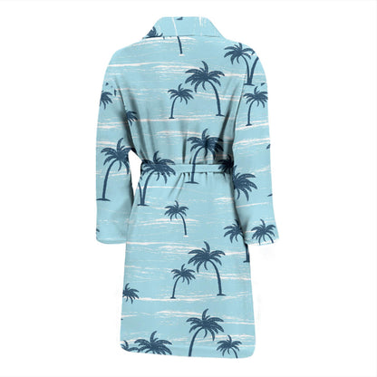 Palm Tree Pattern Print Design PT04 Men Bathrobe