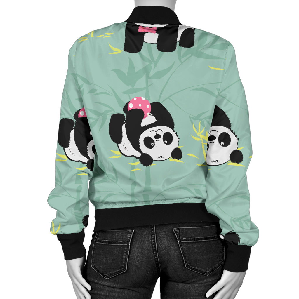 Panda Pattern Print Design A05 Women's Bomber Jacket