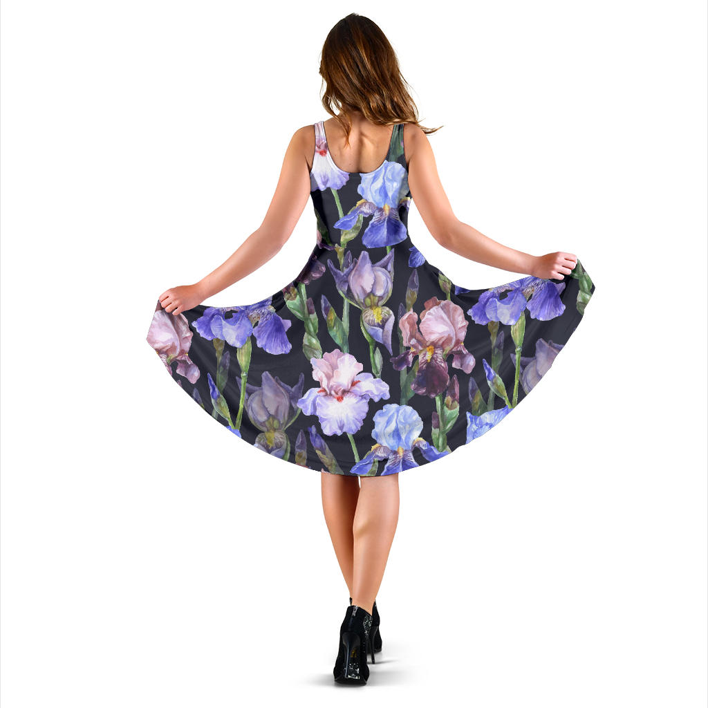Iris Pattern Print Design IR04 Midi Dress