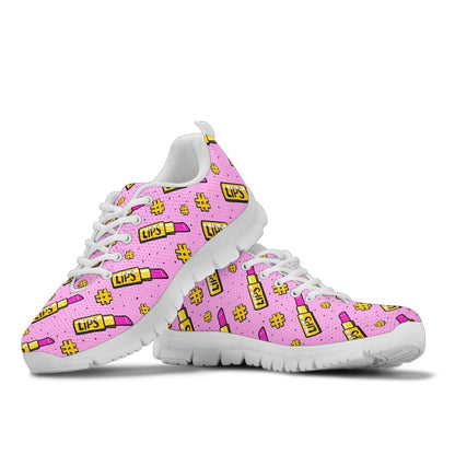 Lipstick Pattern Print Design LT03 Sneakers White Bottom Shoes