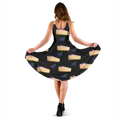 Cheesecake blueberry Pattern Print Design CK01 Midi Dress