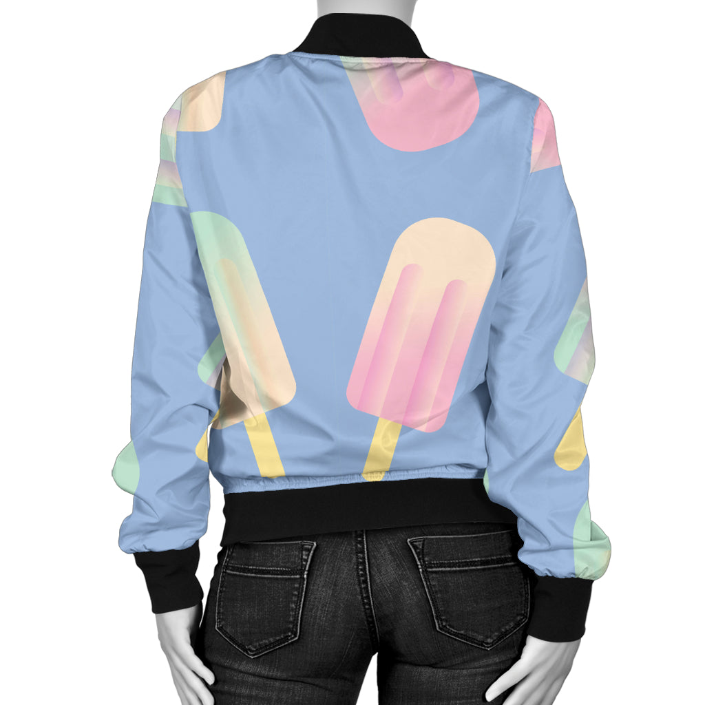 Ice Cream Pattern Print Design 05 Women's Bomber Jacket