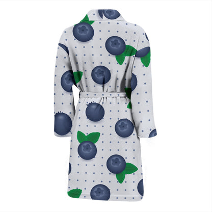 Blueberry Pattern Print Design BB02 Men Bathrobe