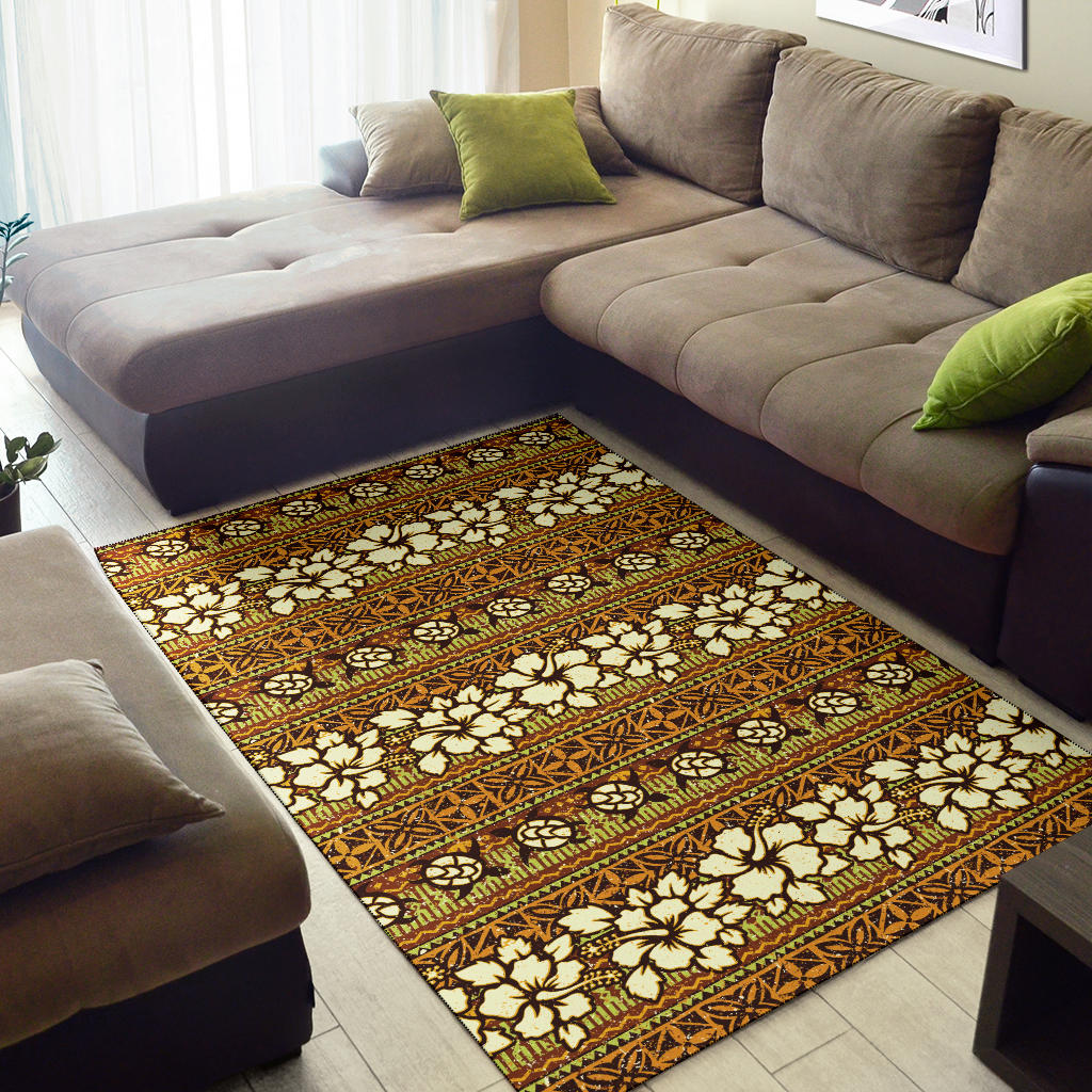 Hawaiian Themed Pattern Print Design H015 Area Rugs