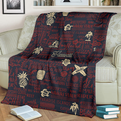 Hawaiian Themed Pattern Print Design H017 Fleece Blanket