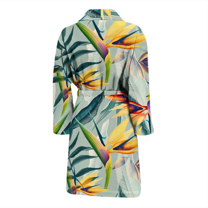 Tropical Flower Pattern Print Design TF022 Men Bathrobe