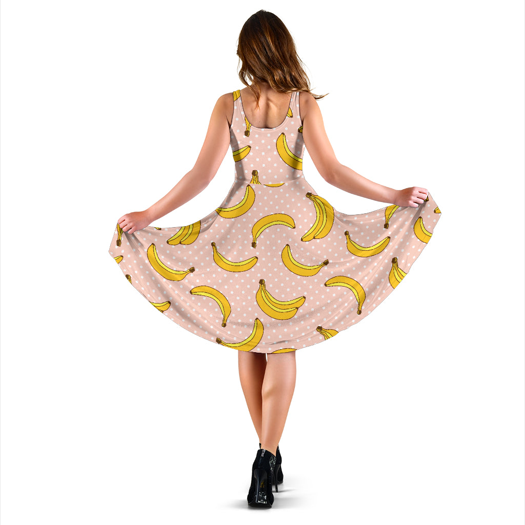 Banana Pattern Print Design BA06 Midi Dress