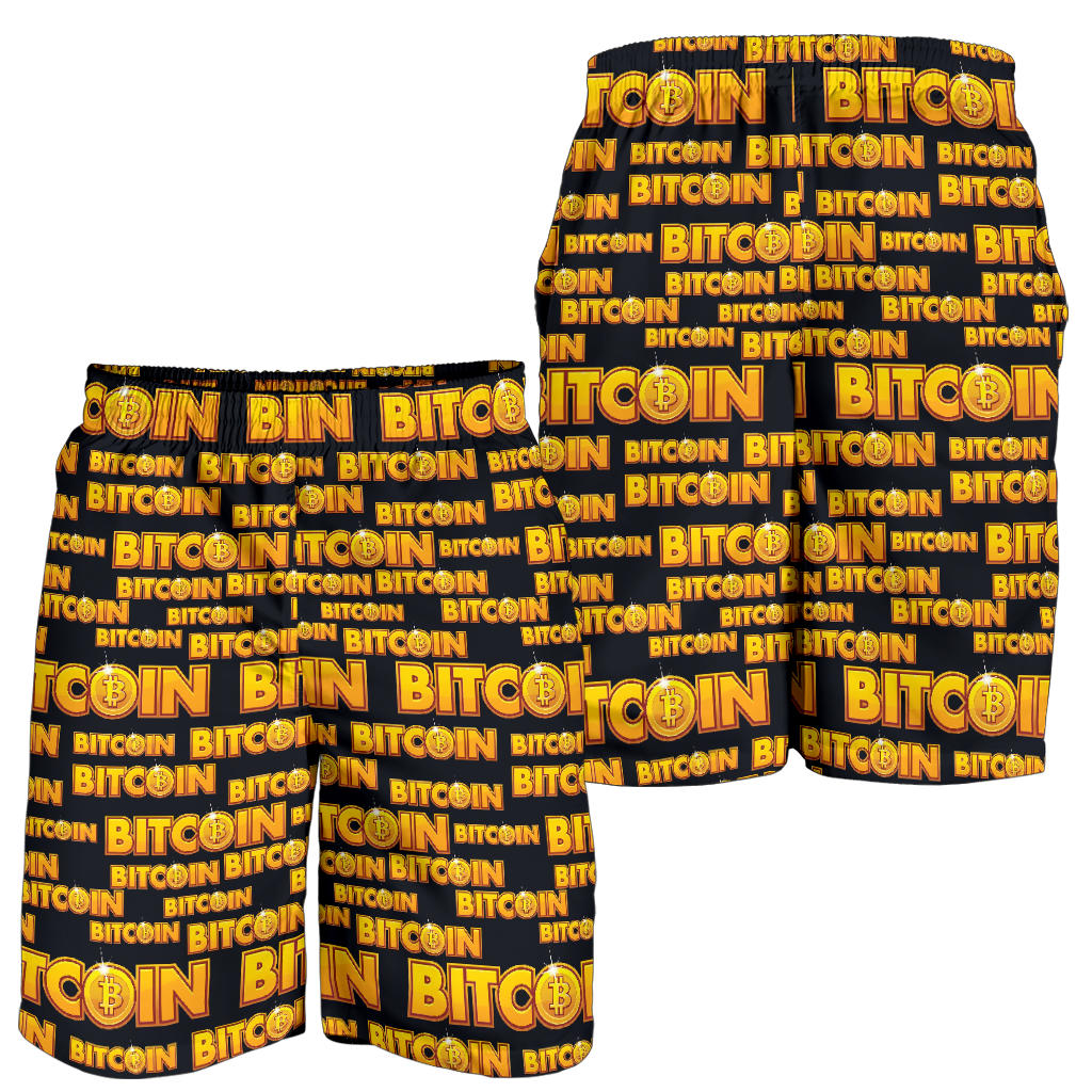 Bitcoin Pattern Print Design DO03 Mens Shorts