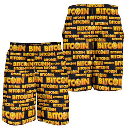 Bitcoin Pattern Print Design DO03 Mens Shorts