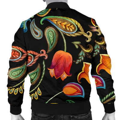 Tulip Boho Pattern Print Design TP09 Men Bomber Jacket