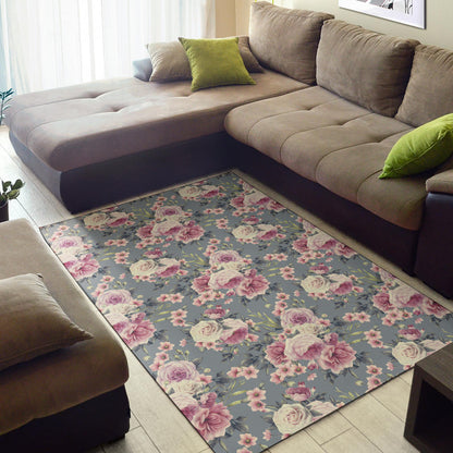 Peony Pattern Print Design PE05 Area Rugs