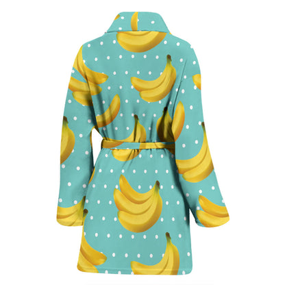 Banana Pattern Print Design BA02 Women Bathrobe