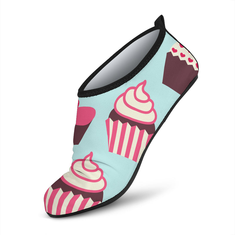 CupCake Print Pattern Aqua Water Shoes