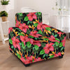 Red Hibiscus Pattern Print Design HB07 Armchair Slipcover