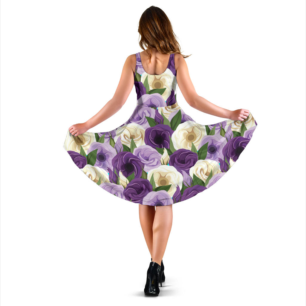 Lisianthus Pattern Print Design LT01 Midi Dress