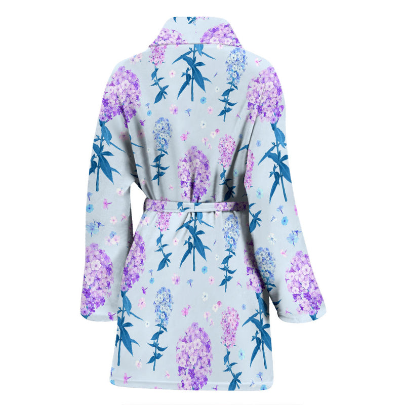 Lilac Pattern Print Design LI05 Women Bathrobe