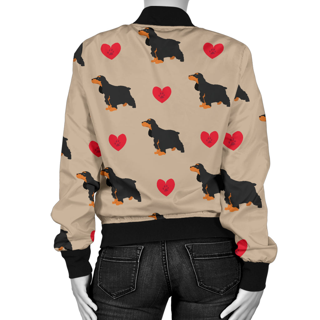 Cocker Pattern Print Design 02 Women's Bomber Jacket