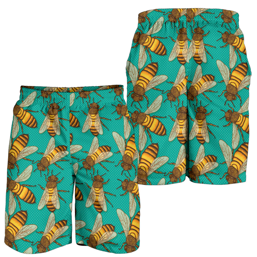Bee Pattern Print Design BEE04 Mens Shorts