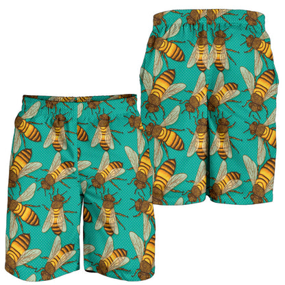 Bee Pattern Print Design BEE04 Mens Shorts