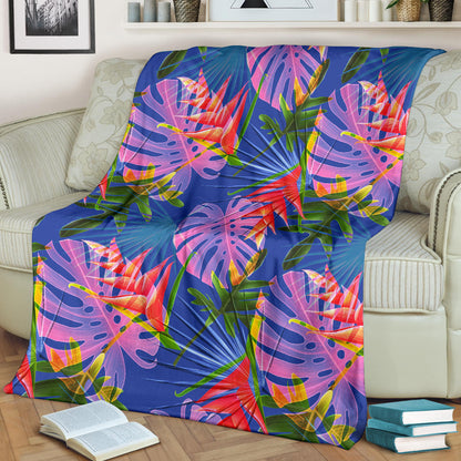Tropical Flower Pattern Print Design TF025 Fleece Blanket