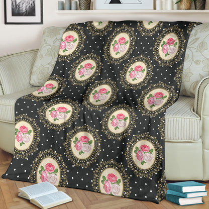 Rose Pattern Print Design RO015 Fleece Blanket