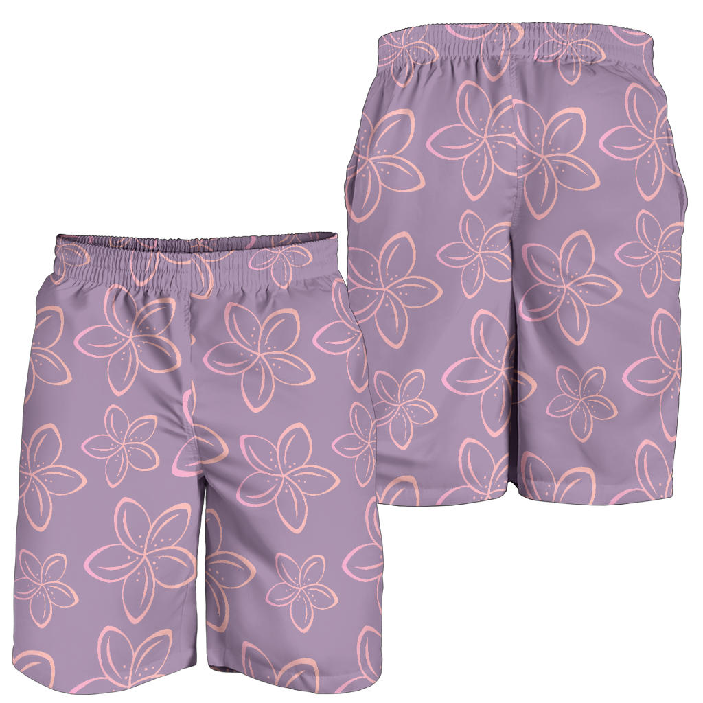 Plumeria Pattern Print Design A01 Mens Shorts