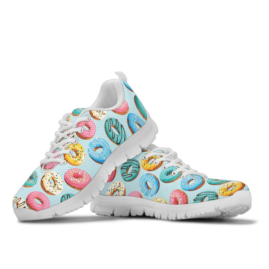 Donut Pattern Print Design DN05 Sneakers White Bottom Shoes