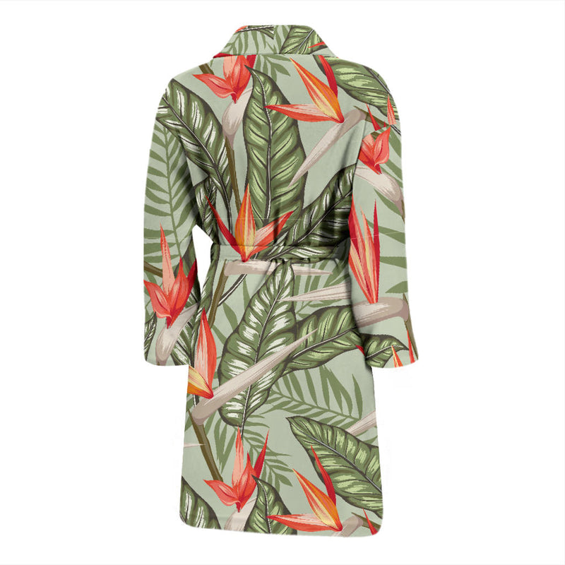 Bird Of Paradise Pattern Print Design BOP08 Men Bathrobe