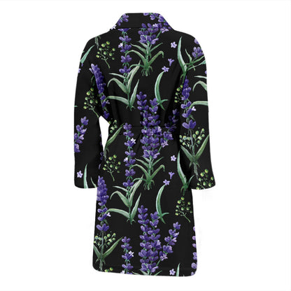Lavender Pattern Print Design LV01 Men Bathrobe