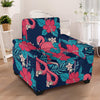 Flamingo Red Hibiscus Pattern Armchair Slipcover