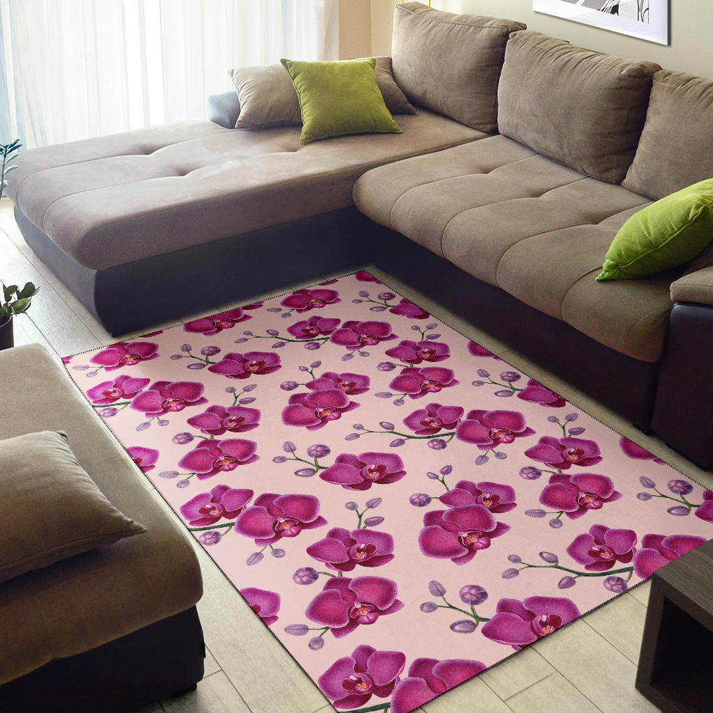 Orchid Purple Pattern Print Design OR04 Area Rugs