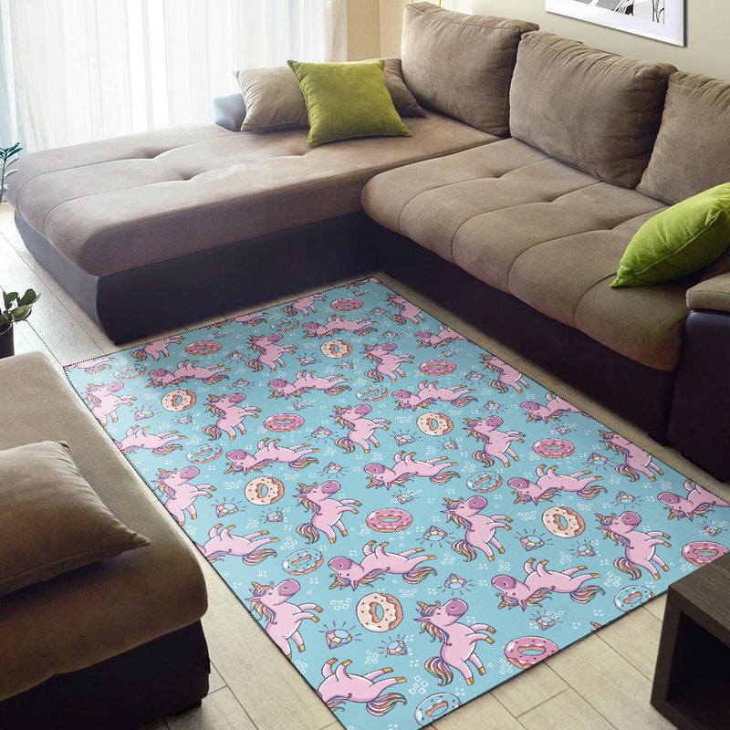 Donut Unicorn Pattern Print Design DN016 Area Rugs