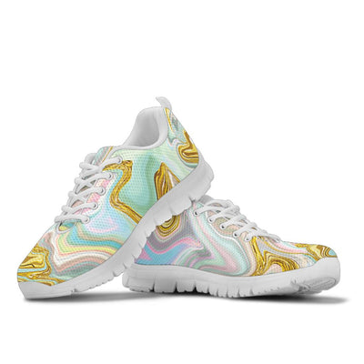 Gold Sweet Marble Sneakers White Bottom Shoes