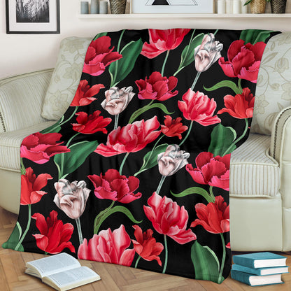 Tulip Pattern Print Design TP08 Fleece Blanket