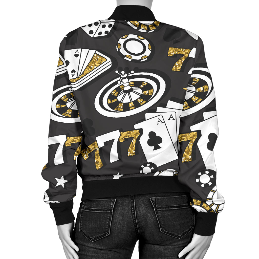 Casino Pattern Print Design 05 Women's Bomber Jacket