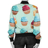 Cupcake Pattern Print Design 01 Women's Bomber Jacket