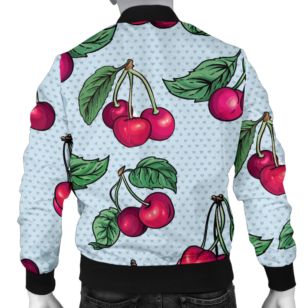 Cherry Pattern Print Design CH01 Men Bomber Jacket
