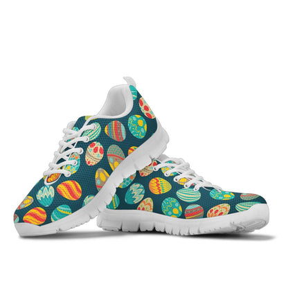 Easter Eggs Pattern Print Design RB09 Sneakers White Bottom Shoes