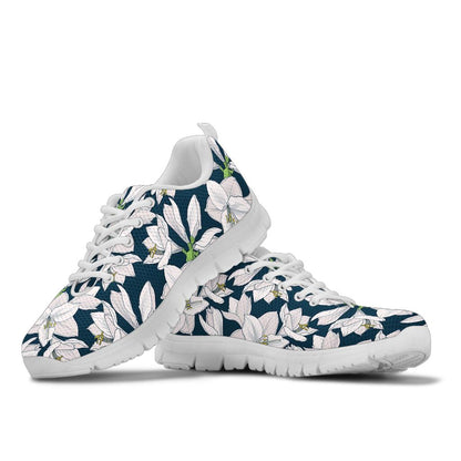 Amaryllis Pattern Print Design AL02 Sneakers White Bottom Shoes