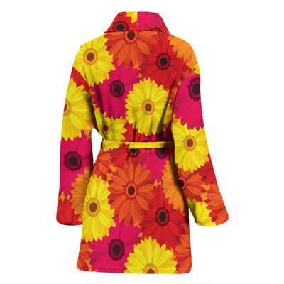 Gerberas Pattern Print Design GB05 Women Bathrobe