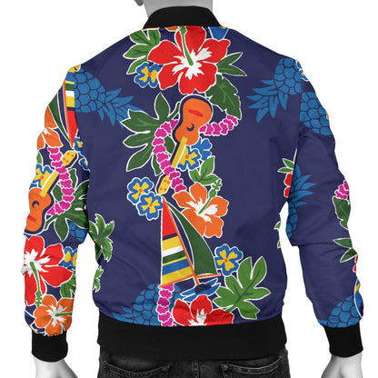Hawaiian Themed Pattern Print Design H04 Men Bomber Jacket