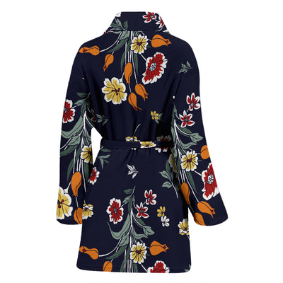 Summer Floral Pattern Print Design SF01 Women Bathrobe