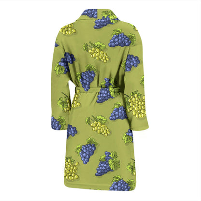 Grape Pattern Print Design GP08 Men Bathrobe